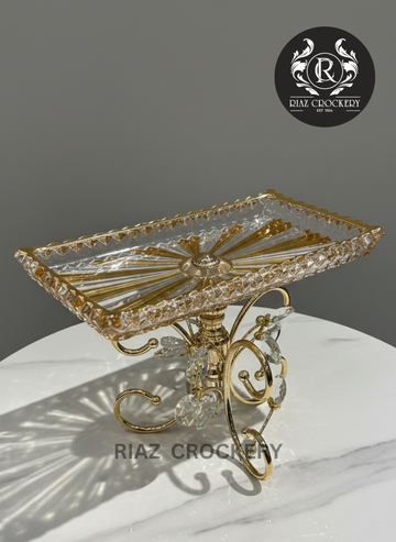 GOLDEN CRYSTAL SWEET DISH SQUARE