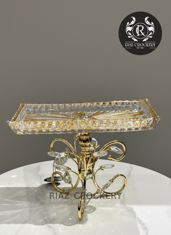 GOLDEN CRYSTAL SWEET DISH SQUARE