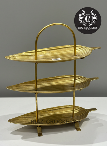 LEAF 3-STEPS GOLDEN SWEET DISH