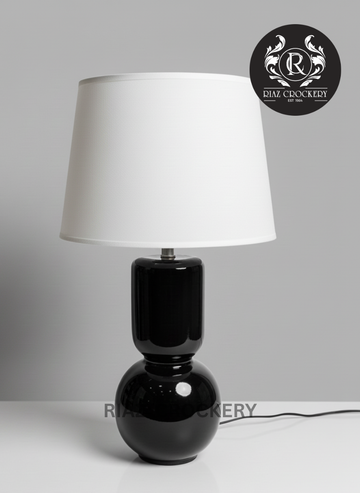 BLACK CERAMIC TABLE LAMP