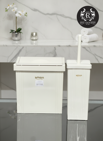LEMON DUSTBIN&BURSH  SET