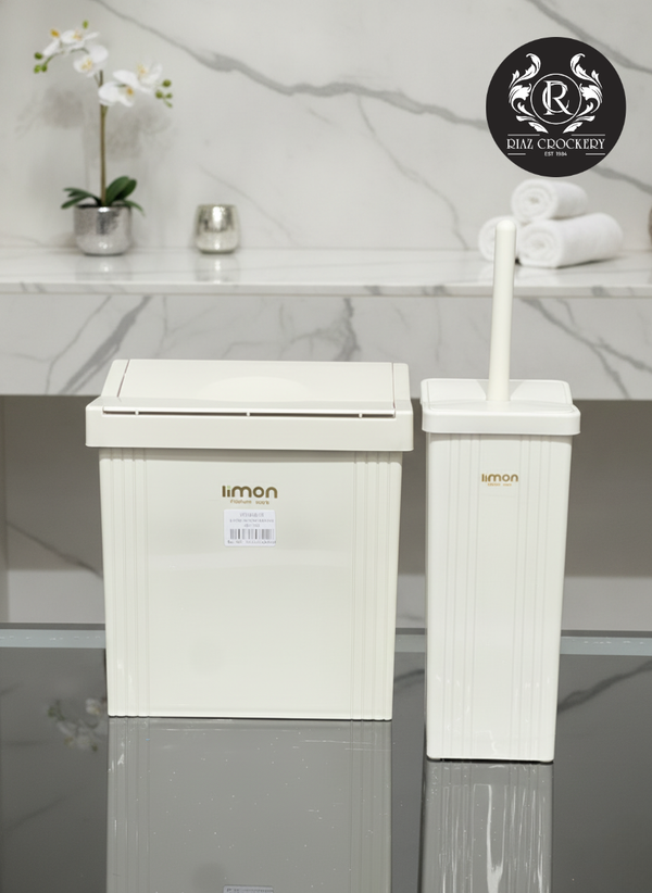 LEMON DUSTBIN&BURSH  SET