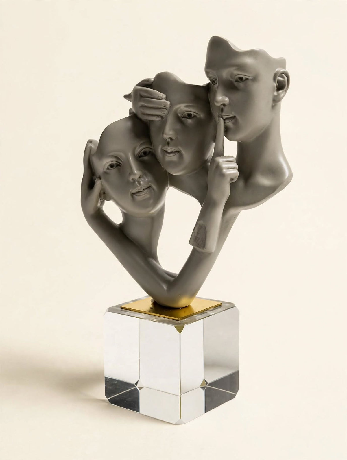 Crystal face statue decoration