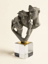 Crystal face statue decoration