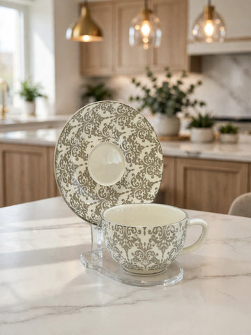 GUPAN GREY CUP SAUCER 6 PCS SET