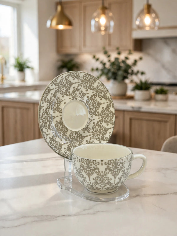 GUPAN GREY CUP SAUCER 6 PCS SET