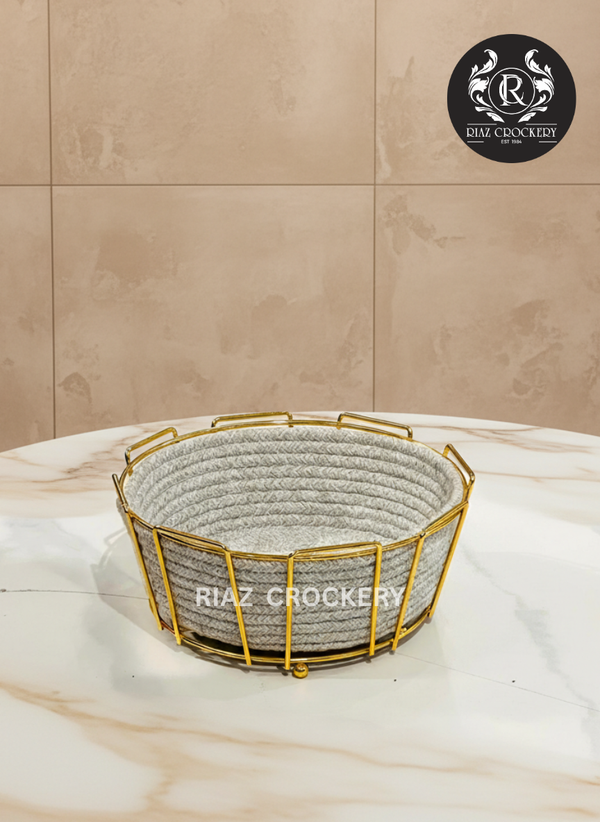 GOLDEN STEEL BREAD BASKET