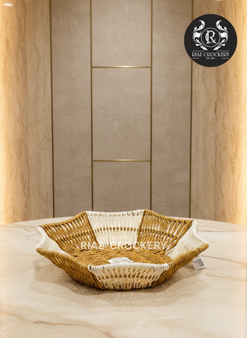 WHITE BROWN FRUIT BASKET