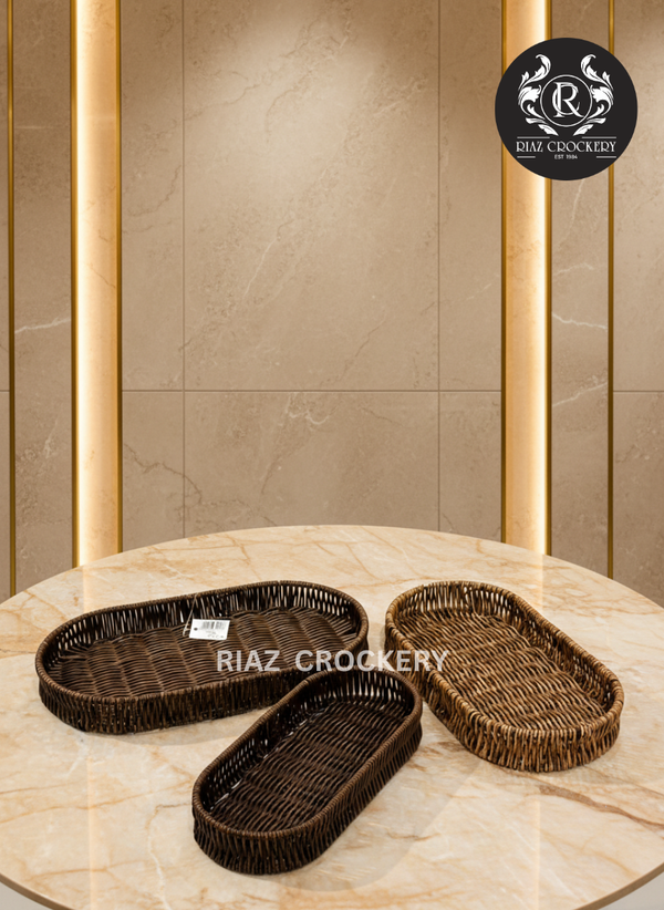 BROWN CAN FRUIT BASKET 3-PCS SET