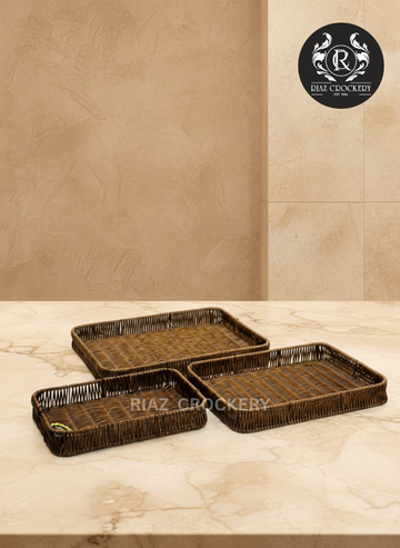 BROWN FRUIT BASKET 3-PCS