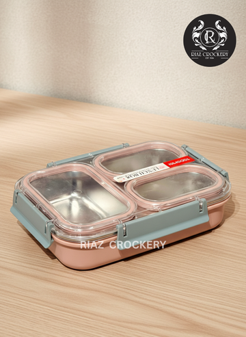 Tedemei Stainless Steel Lunch Box, 3 Compartment