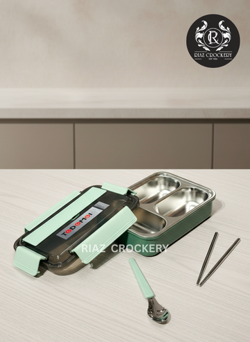 Tedemei Lunch Box - Stainless Steel Interior, 3 Compartment.