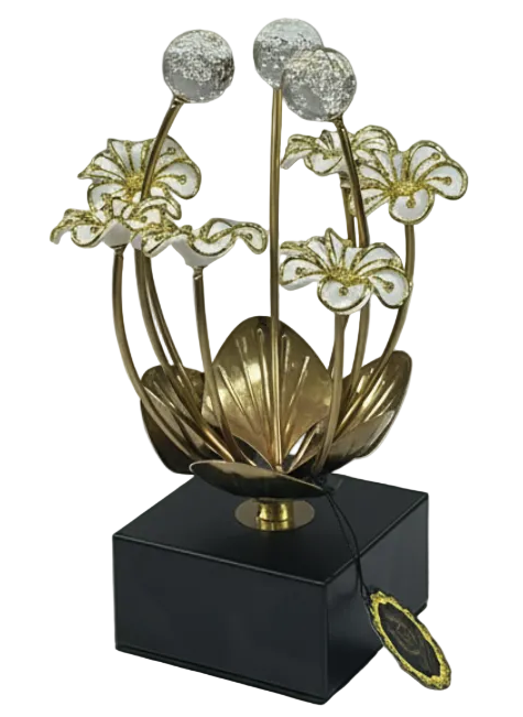GOLDEN BLACK METAL FLOWER VASE