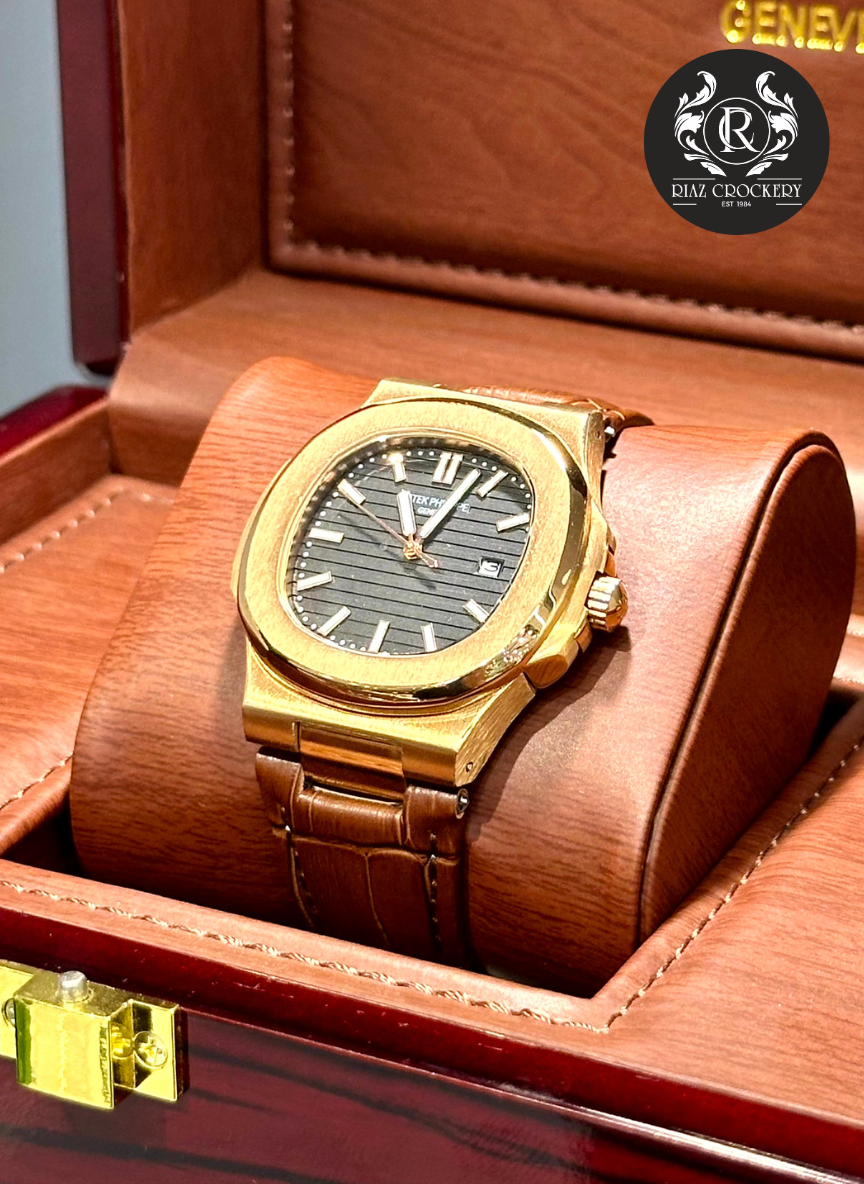 PATEK PHILLIP LEATHER STRIP WATCH