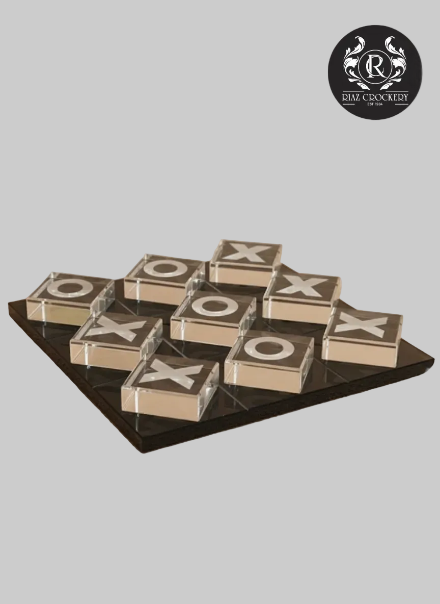 CRYSTAL BLACK TABLE GAME (Tic-Tac-Toe)