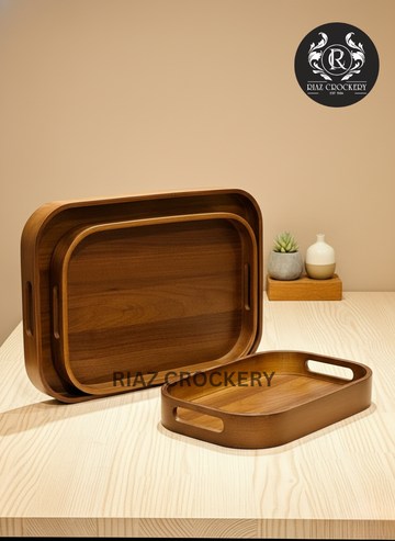 TDL DRAK WOODEN 3-PCS TRAY SET