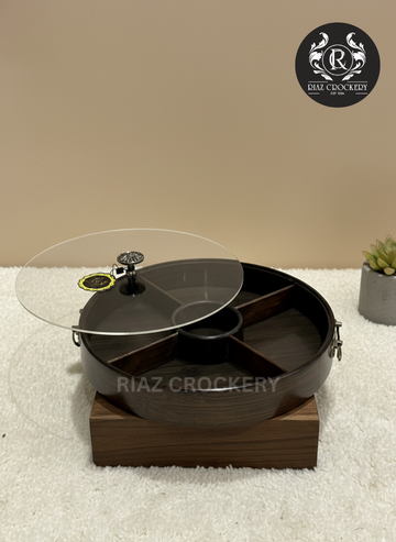 WOODEN BROWN DRY FRUIT TRAY