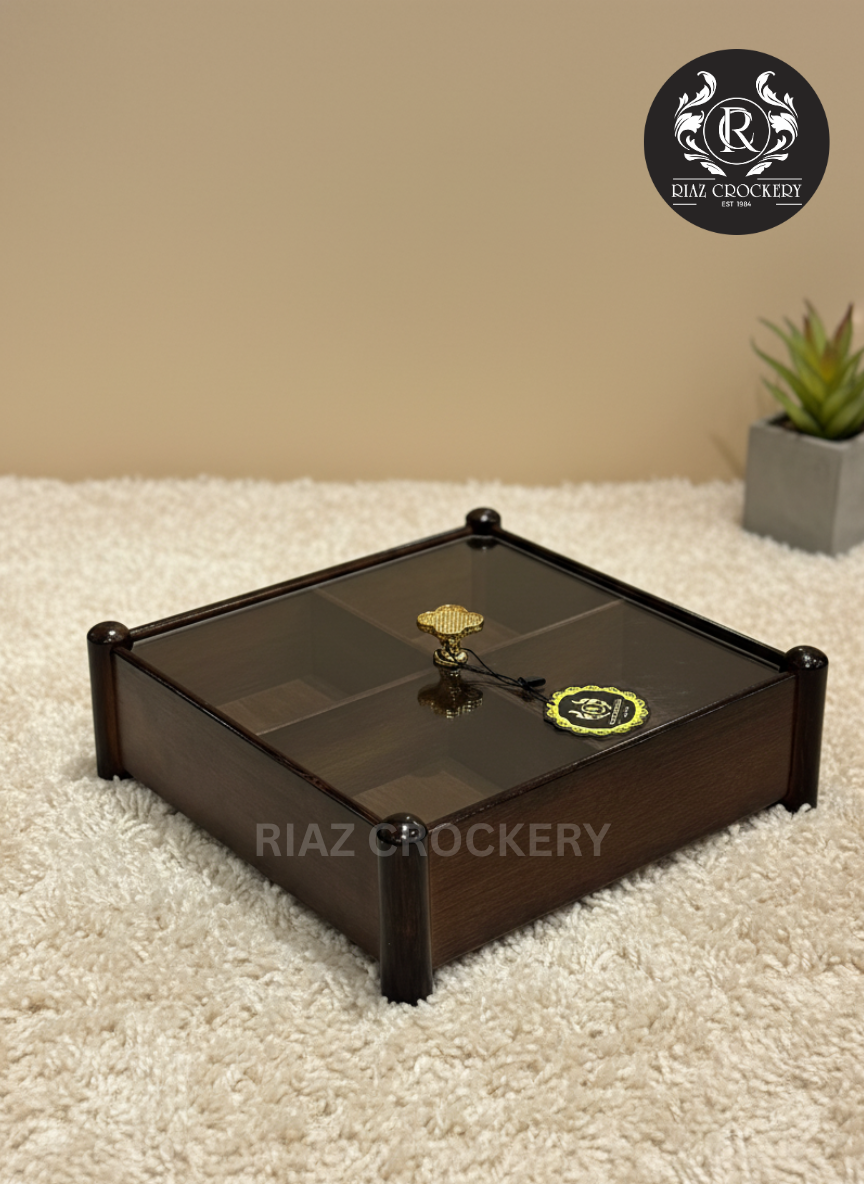 TDL DRAK WOODEN DRY FRUIT TRAY
