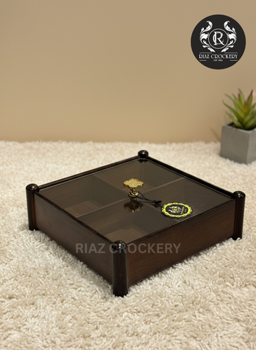 TDL DRAK WOODEN DRY FRUIT TRAY