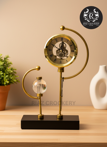 METAL GOLDEN TABLE CLOCK
