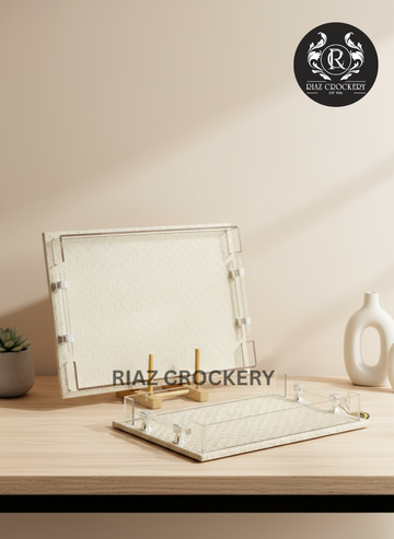 ACRYLIC LEATHER 2-PCS TRAY SET