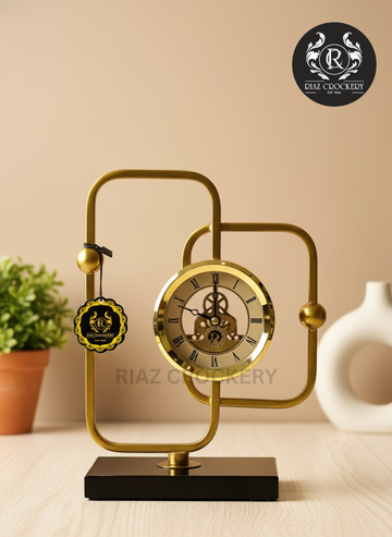GOLDEN METAL TABLE CLOCK