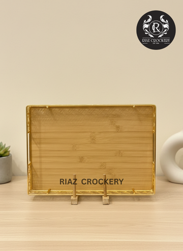 GOLDEN WOOD TRAY