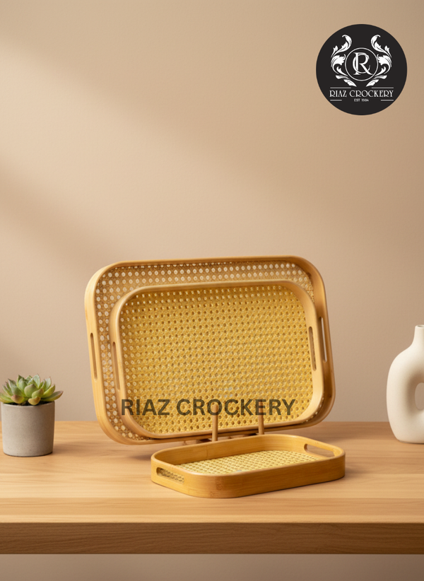 BAMBOO WOODEN TRAY SET 3-PCS