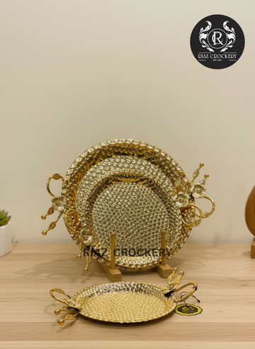 GOLDEN 3-PCS TRAY SET