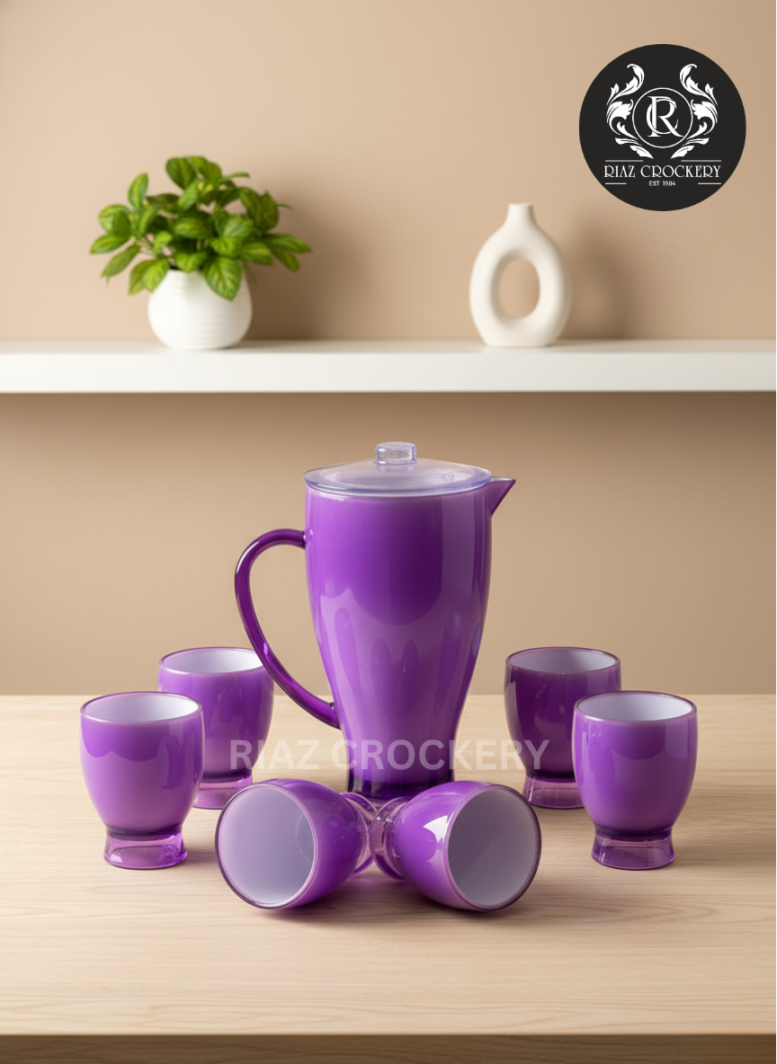 KC CRYSTAL MILKY 7-PCS WATER SET