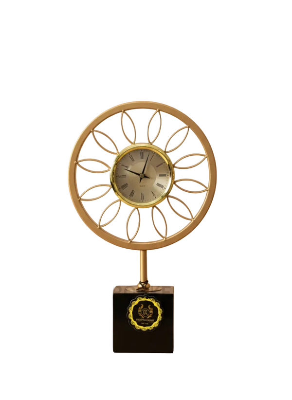 GOLD METAL TABLE CLOCK