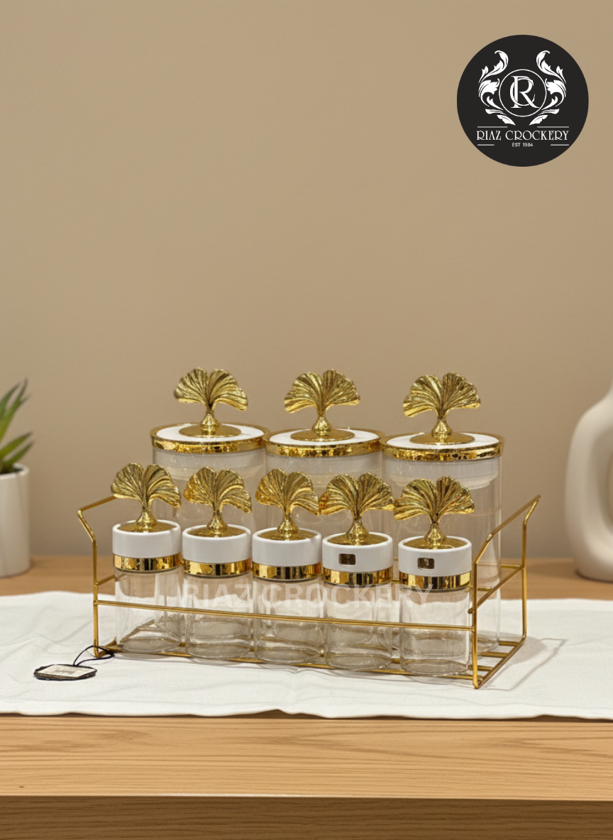 GOLDEN STAND SPICE JAR 8-PCS SET