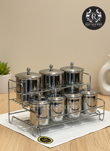 STEEL STAND SPICE JAR 8-PCS SET