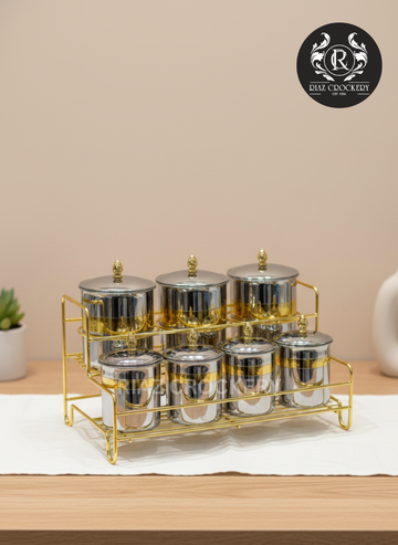 GOLDEN STAND STEEL SPICE SET 8-PCS