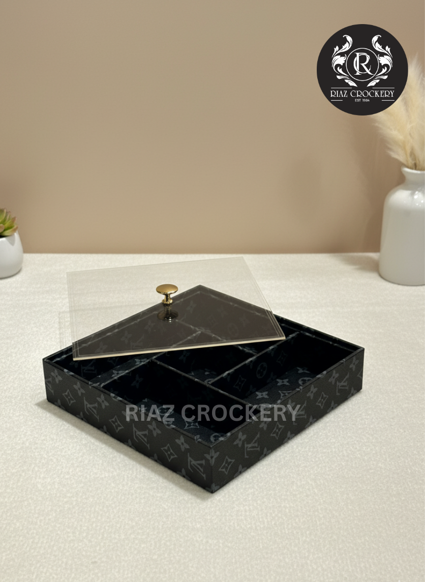 LV LEATHER DRY FRUIT TRAY