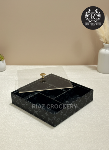 LV LEATHER DRY FRUIT TRAY