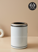 STAINLESS STEEL TRASH BIN WHITE
