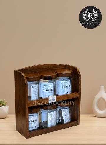 ELEGANT WOODEN JAR SET