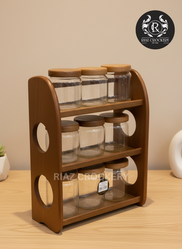 GLASS STORAGE JAR SET 9-PCS