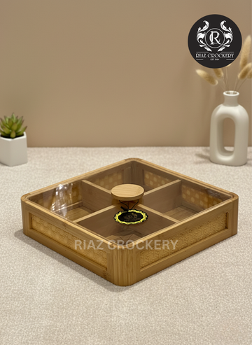 BAMBOO AMBOSE DRY FRUIT TRAY 4-POT