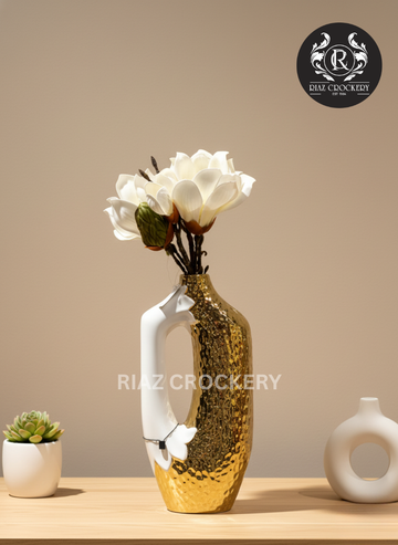 GOLDEN CERAMIC VASE