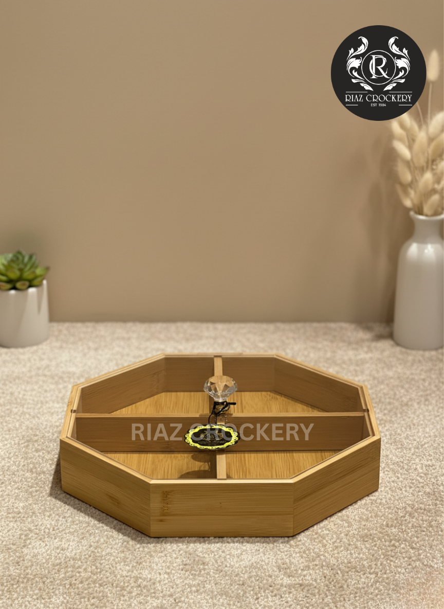 BAMBOO DRY FRUIT TRAY 4-POT
