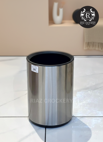 BLACK STEEL ROUND DUSTBIN