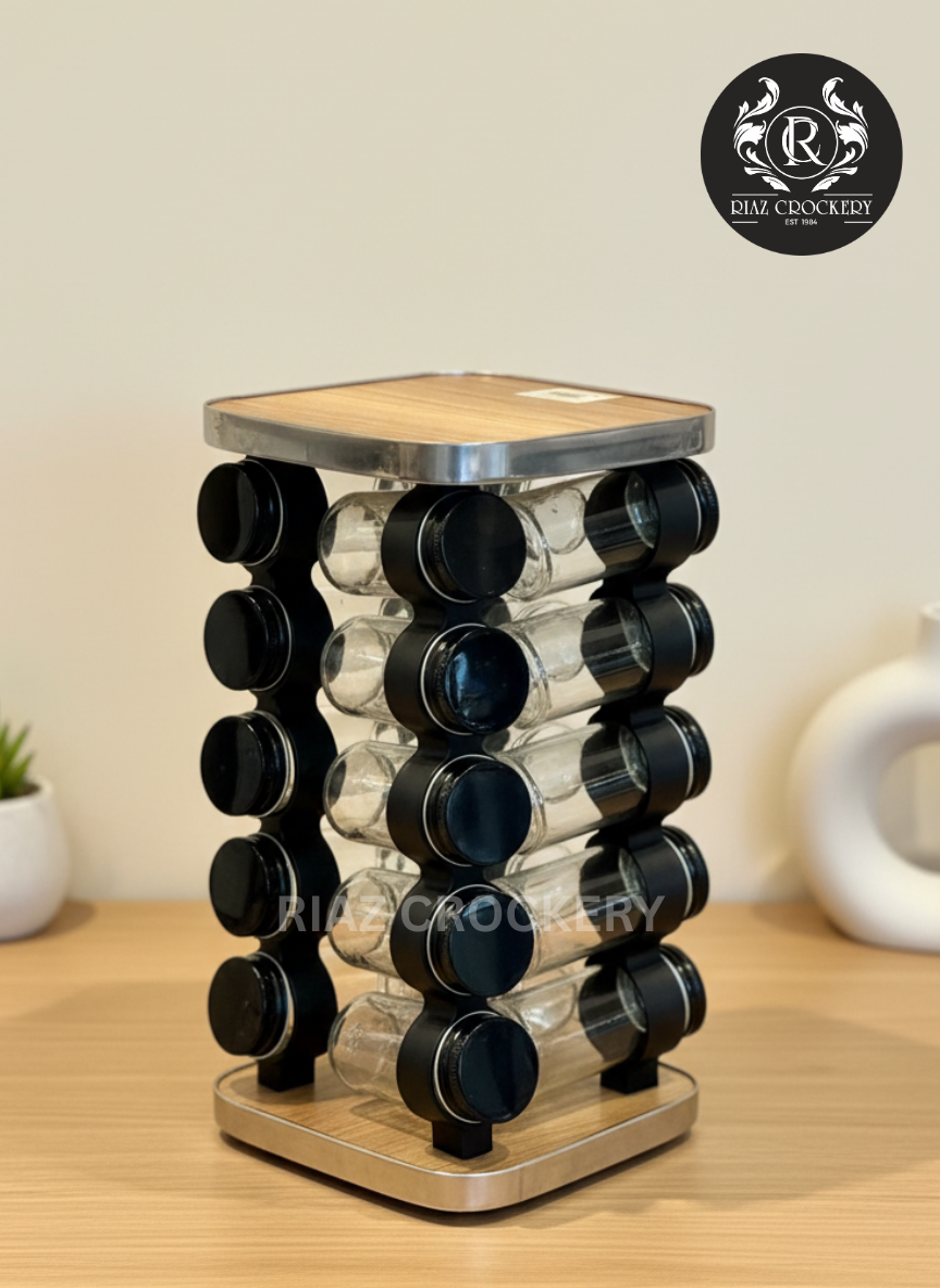 WOOD SPICY RACK 17-PCS