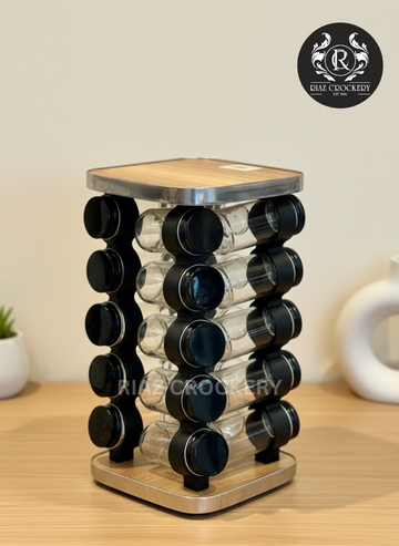 WOOD SPICY RACK 17-PCS