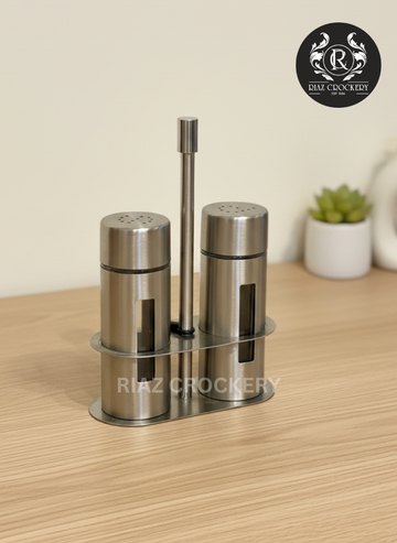 STEEL 2-PCS CRUET SET