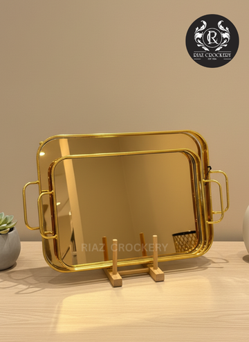 GOLDEN 2-PCS TRAY SET