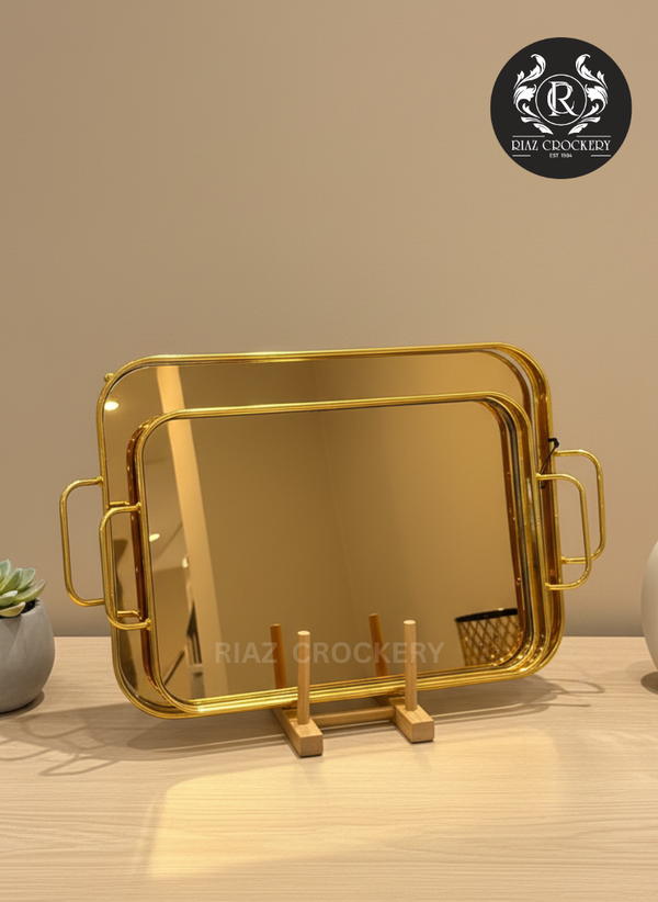 GOLDEN 2-PCS TRAY SET