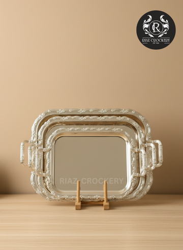 SITC SILVER GOLD 3-PCS TRAY SET