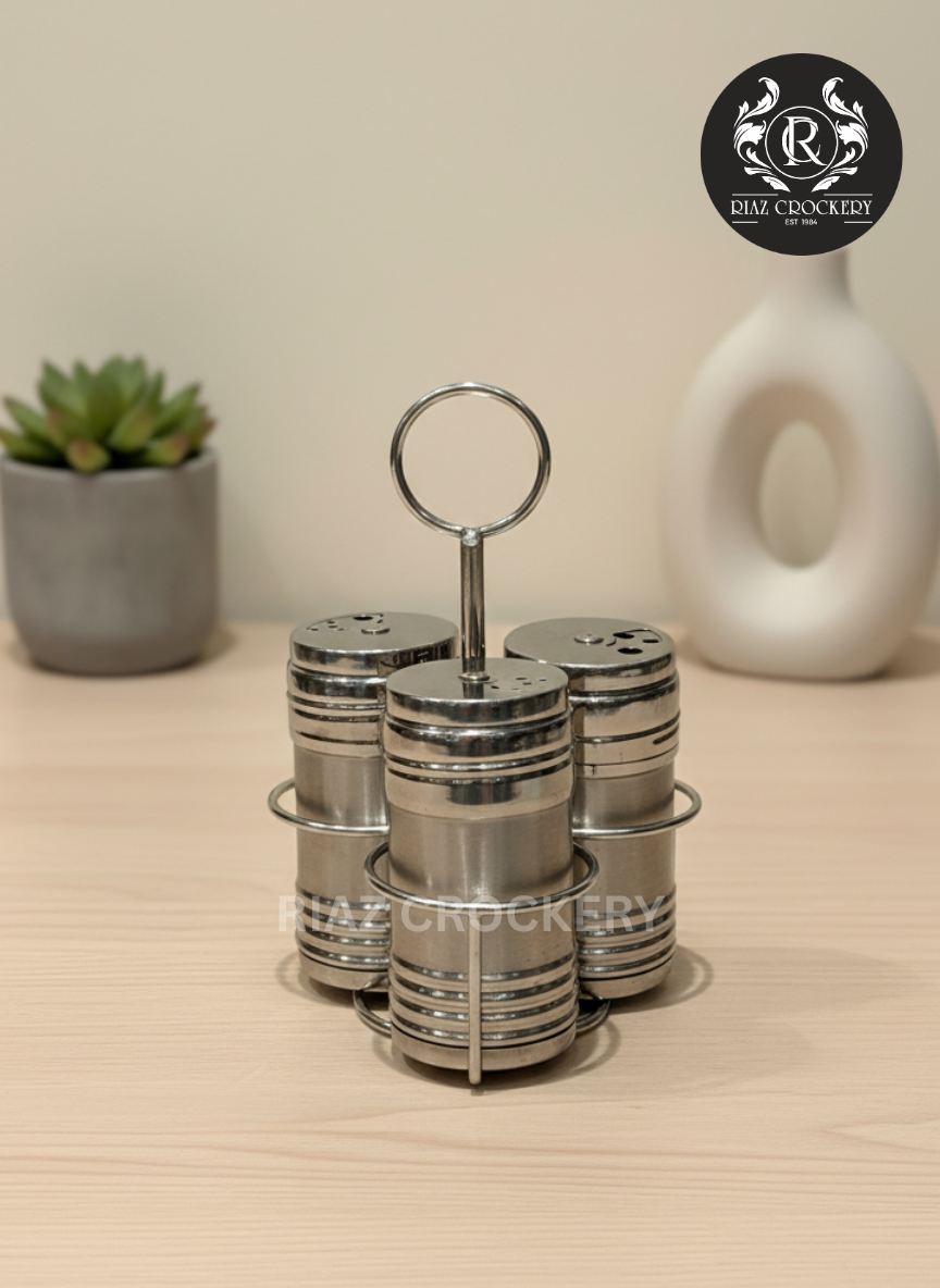 STEEL 3-PCS CRUET SET